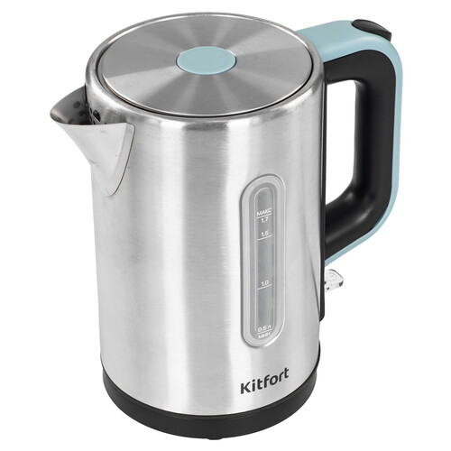 Купить Электрочайник Kitfort КТ-8703 серебристый  9259067. Характеристики, отзывы и цены в Донецке