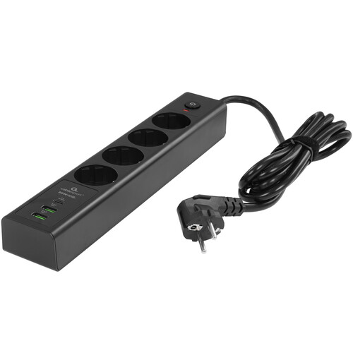 Купить Сетевой фильтр Cablexpert EXN-4-CU2-B-2 черный  9176862. Характеристики, отзывы и цены в Донецке