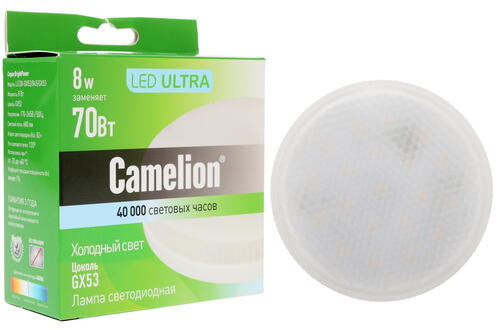 Купить Лампа светодиодная Camelion LED8-GX53/845/GX53  1208698. Характеристики, отзывы и цены в Донецке