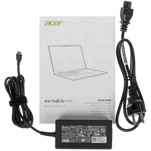 Купить 16" Ноутбук Acer Swift Go 16 AI SFG16-74-568D черный  9293174. Характеристики, отзывы и цены в Донецке