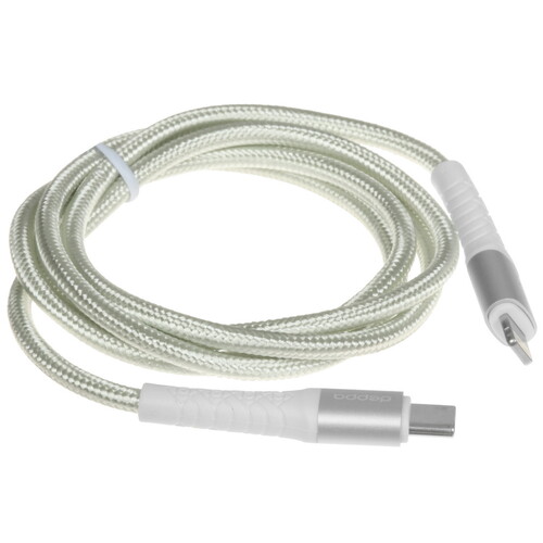 Купить Кабель круглый DEPPA Lightning 8-pin - USB Type-C белый 1 м  9113462. Характеристики, отзывы и цены в Донецке
