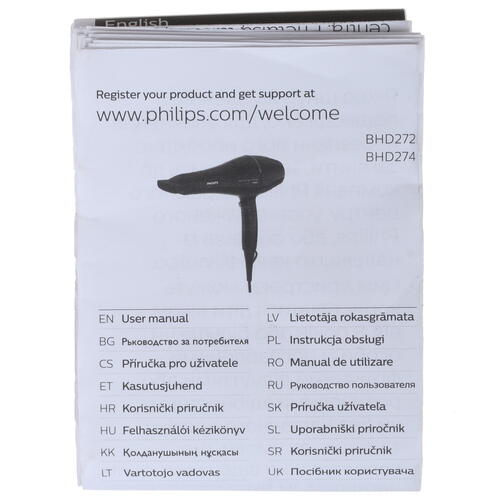 Купить Фен Philips DryCare BHD272/00 черный/голубой  1373759. Характеристики, отзывы и цены в Донецке
