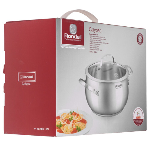 Купить Кастрюля Rondell Calypso RDS-1671 3.8 л 20 см серебристый  9309606. Характеристики, отзывы и цены в Донецке
