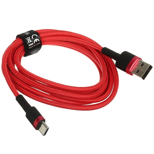 Купить Кабель круглый Baseus USB Type-C - USB 2.0 Type-A красный 2 м  9167113. Характеристики, отзывы и цены в Донецке