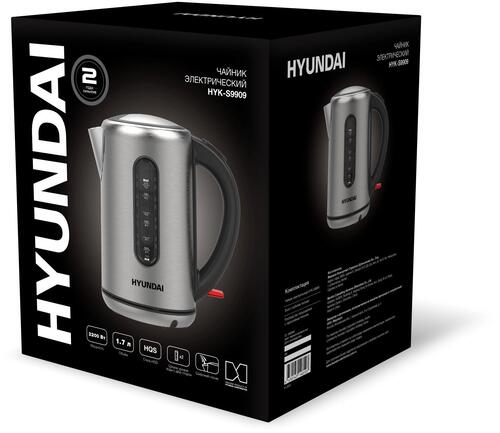 Купить Электрочайник Hyundai HYK-S9909 серебристый  9091250. Характеристики, отзывы и цены в Донецке