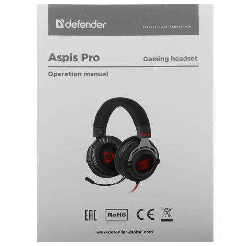 Купить Проводные наушники Defender Aspis Pro черный 2014  5463195. Характеристики, отзывы и цены в Донецке