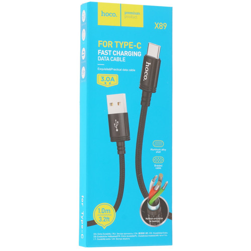 Купить Кабель Hoco USB Type-C - USB Type-A черный  9244482. Характеристики, отзывы и цены в Донецке