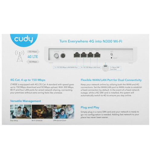 Купить Роутер Cudy LT400E  5632326. Характеристики, отзывы и цены в Донецке