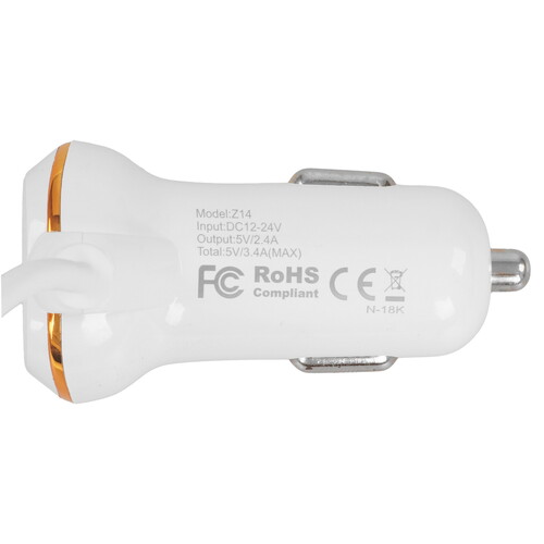 Купить Автомобильное ЗУ Hoco Z14 белый  9244313. Характеристики, отзывы и цены в Донецке