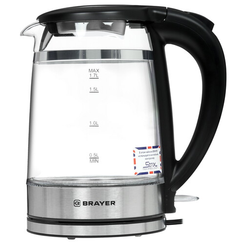 Купить Электрочайник BRAYER BR1062 серебристый  9019772. Характеристики, отзывы и цены в Донецке