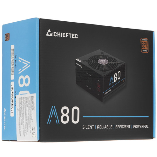 Купить Блок питания Chieftec A80 750W [CTG-750C] черный  0170804. Характеристики, отзывы и цены в Донецке