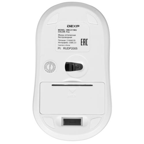 Купить Мышь беспроводная DEXP WM-311WU Fox  белый  1653364. Характеристики, отзывы и цены в Донецке
