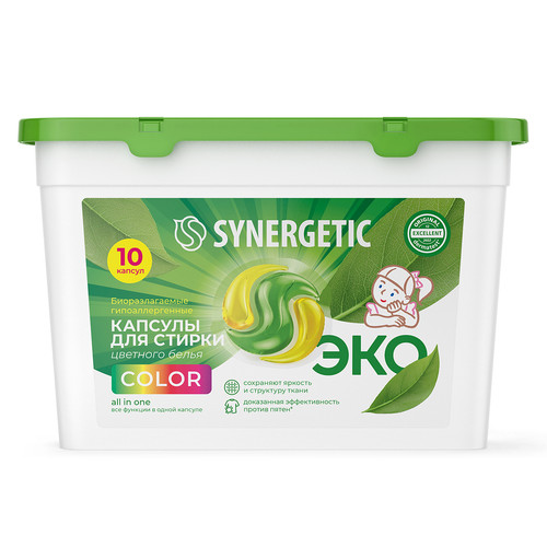 Купить Капсулы для стирки SYNERGETIC 109813  9350093. Характеристики, отзывы и цены в Донецке