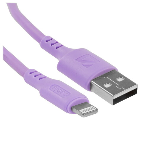 Купить Кабель круглый Defender Lightning 8-pin - USB 2.0 Type-A фиолетовый 1 м  5479441. Характеристики, отзывы и цены в Донецке