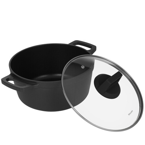 Купить Кастрюля Werner Nero 52087 4.3 л 24 см черный  9223363. Характеристики, отзывы и цены в Донецке