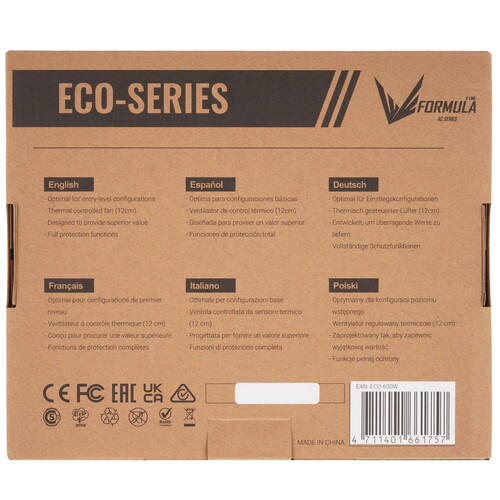 Купить Блок питания Formula ECO-600W  серый  9229609. Характеристики, отзывы и цены в Донецке