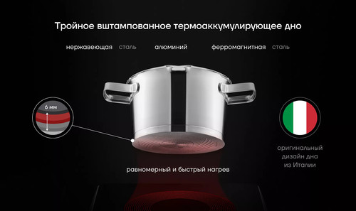 Купить Кастрюля Polaris Loretto-20С 3 л 20 см серебристый  9139973. Характеристики, отзывы и цены в Донецке