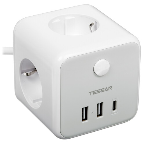 Купить Сетевой фильтр Tessan TS-301-C серый  9133312. Характеристики, отзывы и цены в Донецке
