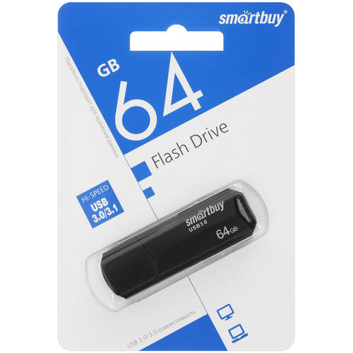 Купить Память USB Flash 64 ГБ Smartbuy Clue [SB64GBCLU-K3]  9055370. Характеристики, отзывы и цены в Донецке