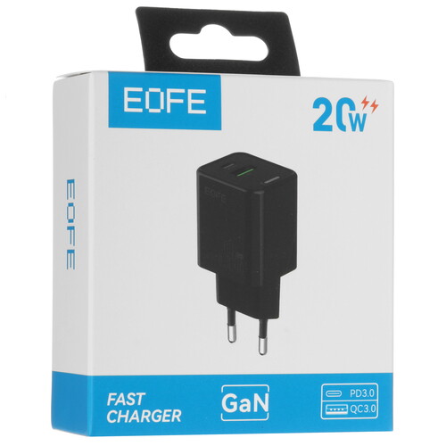 Купить Сетевое зарядное устройство EOFE E206 черный  5636420. Характеристики, отзывы и цены в Донецке
