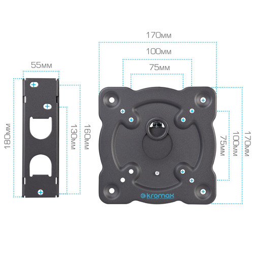 Купить Кронштейн для ТВ Kromax Atlantis-15 черный  1055018. Характеристики, отзывы и цены в Донецке