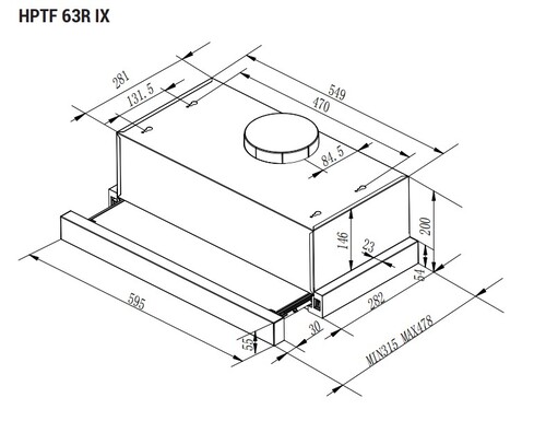 Купить Вытяжка телескопическая Hotpoint HPTF 63R IX серебристый/серебристый  9106749. Характеристики, отзывы и цены в Донецке