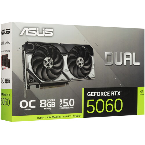 Купить Видеокарта ASUS GeForce RTX 5060 Dual OC Edition  5631273. Характеристики, отзывы и цены в Донецке
