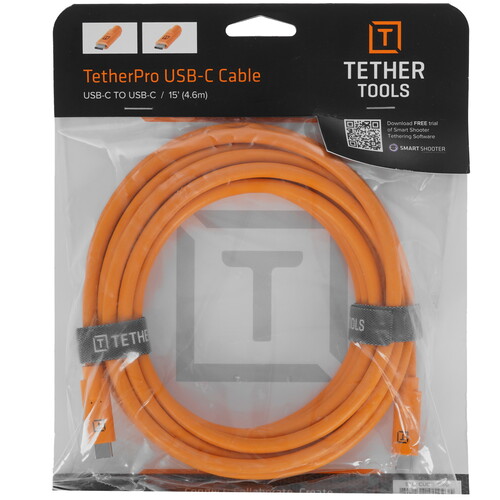 Купить Кабель круглый Tether Tools USB Type-C - USB Type-C оранжевый 4.6 м  5605737. Характеристики, отзывы и цены в Донецке