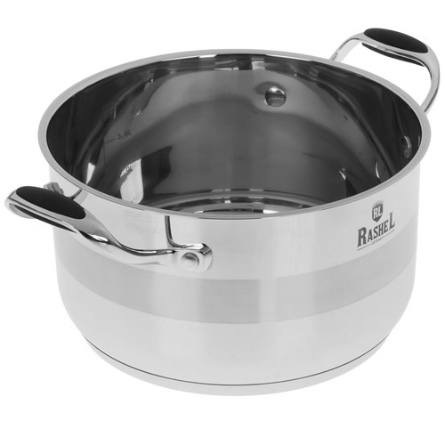 Купить Кастрюля Rashel Сильвер R-40-22 4 л 22 см серебристый  9320937. Характеристики, отзывы и цены в Донецке
