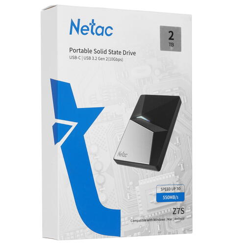 Купить 2000 ГБ Внешний SSD Netac Z7S  9905796. Характеристики, отзывы и цены в Донецке