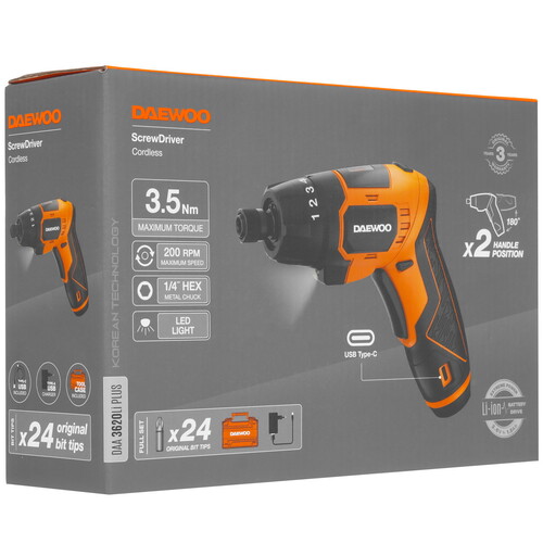 Купить Аккумуляторная отвертка DAEWOO DAA 3620Li PLUS  5620303. Характеристики, отзывы и цены в Донецке