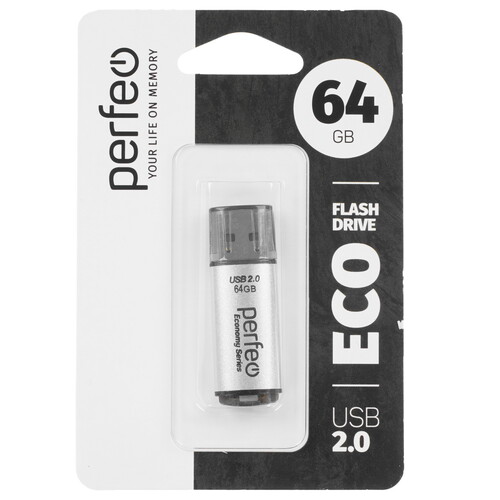Купить Память USB Flash 64 ГБ Perfeo E04 Economy Series [PF-E04S064ES]  9209228. Характеристики, отзывы и цены в Донецке
