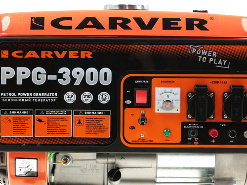 Купить Электрогенератор   бензиновый Carver PPG-3900  1081879. Характеристики, отзывы и цены в Донецке