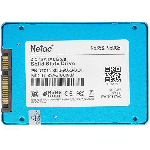 Купить 960 ГБ 2.5" SATA накопитель Netac N535S [NT01N535S-960G-S3X]  4715933. Характеристики, отзывы и цены в Донецке