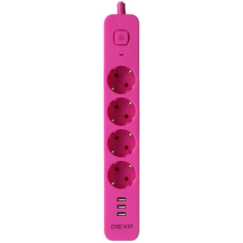 Купить Сетевой фильтр DEXP Intensity 418WU Pink розовый  5419959. Характеристики, отзывы и цены в Донецке