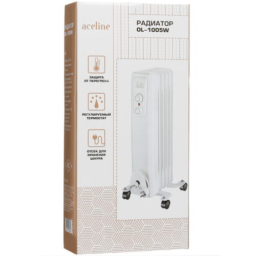 Купить Масляный обогреватель Aceline OL-1005W белый  5409031. Характеристики, отзывы и цены в Донецке