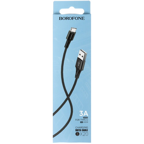 Купить Кабель круглый Borofone USB Type-C - USB 2.0 Type-A черный 1 м  5474966. Характеристики, отзывы и цены в Донецке