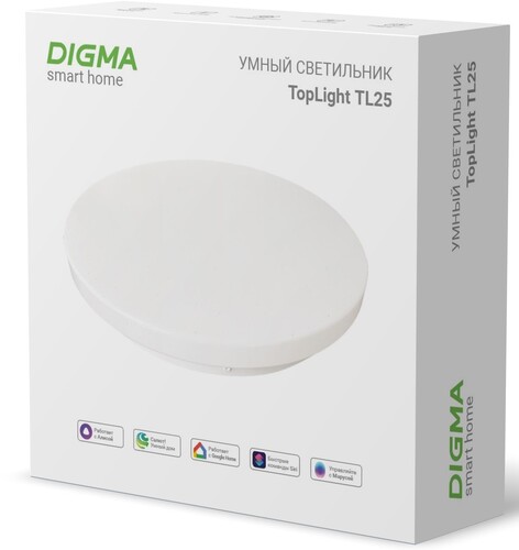 Купить Светильник потолочный Digma TopLight TL25 белый/белый  5485757. Характеристики, отзывы и цены в Донецке
