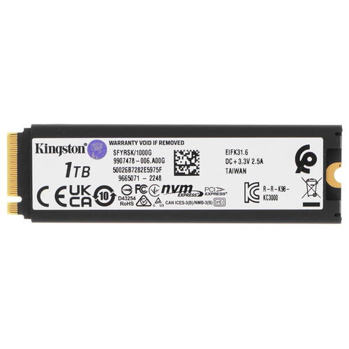 Купить 1000 ГБ M.2 NVMe накопитель Kingston FURY Renegade [SFYRSK/1000G]  5092100. Характеристики, отзывы и цены в Донецке