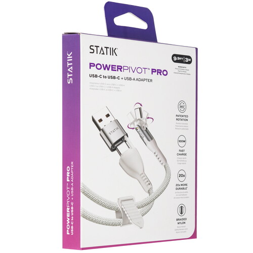 Купить Кабель круглый STATIK USB Type-C - USB 2.0 Type-A, USB Type-C белый 3 м  9240658. Характеристики, отзывы и цены в Донецке