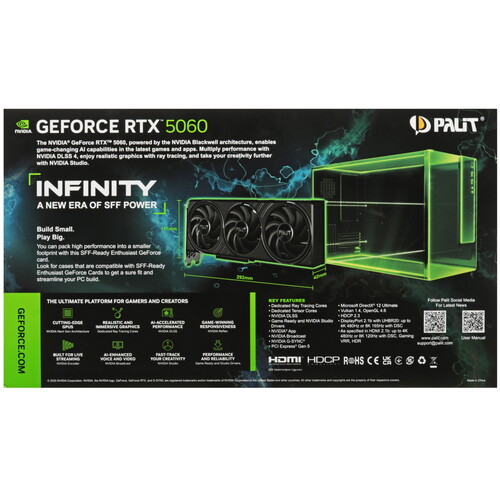 Купить Видеокарта Palit GeForce RTX 5060 Infinity 3 OC  5628035. Характеристики, отзывы и цены в Донецке