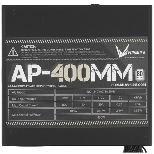 Купить Блок питания Formula AP-400ММ [AP-400ММ] черный  5614606. Характеристики, отзывы и цены в Донецке