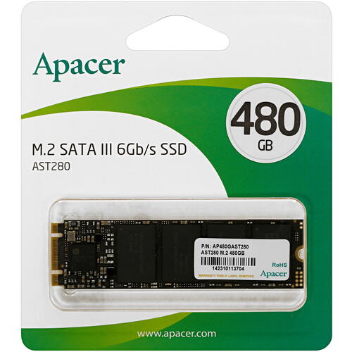 Купить 480 ГБ M.2 SATA накопитель Apacer AST280 [AP480GAST280-1]  1628755. Характеристики, отзывы и цены в Донецке
