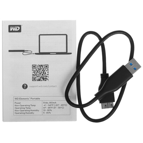 Купить 1 ТБ Внешний HDD WD Elements Portable [WDBUZG0010BBK-CESN]  5433290. Характеристики, отзывы и цены в Донецке