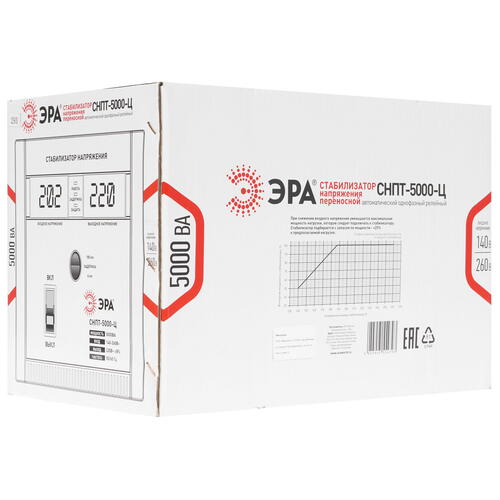 Купить Стабилизатор напряжения ЭРА СНПТ-5000-Ц  1098424. Характеристики, отзывы и цены в Донецке