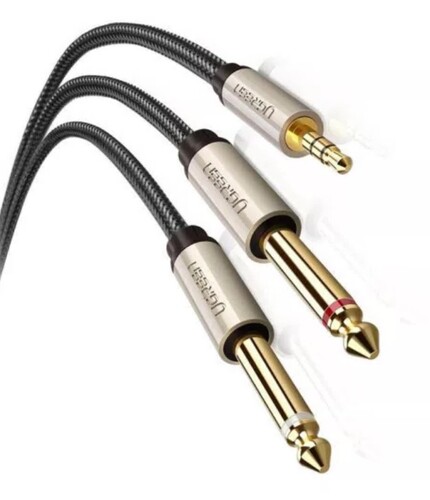 Купить Кабель   Ugreen jack 6.3 мм х2 шт. - jack 3.5 мм серый  5623211. Характеристики, отзывы и цены в Донецке