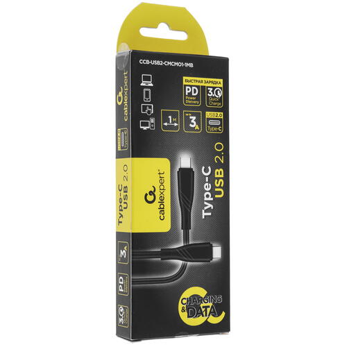 Купить Кабель круглый Cablexpert USB Type-C - USB Type-C черный 1 м  5452415. Характеристики, отзывы и цены в Донецке