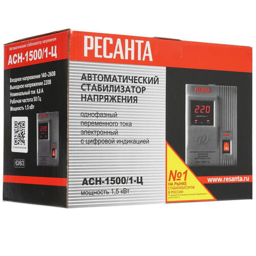 Купить Стабилизатор напряжения Ресанта АСН-1500/1-Ц  1026027. Характеристики, отзывы и цены в Донецке