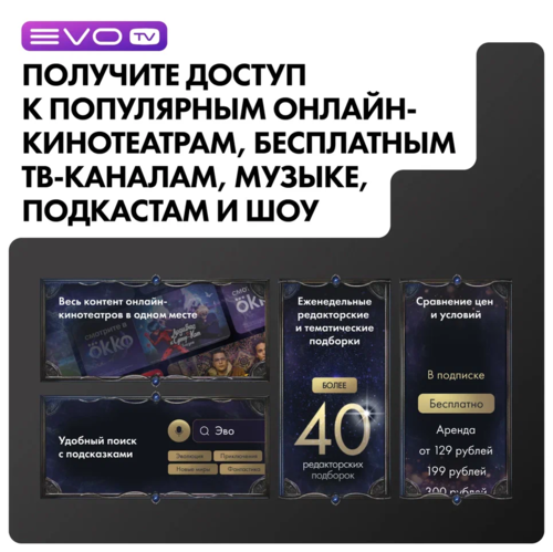 Купить 50" (127 см) Телевизор EVO TV 50 черный  5607215. Характеристики, отзывы и цены в Донецке