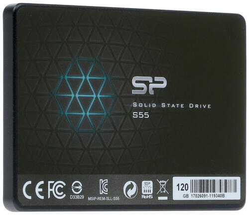 Купить 120 ГБ 2.5" SATA накопитель Silicon Power Slim S55 [SP120GBSS3S55S25]  0173883. Характеристики, отзывы и цены в Донецке
